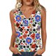 thumbnail image 3 of TaTaai Ladies Sleeveless Camisole Tshirt V Neck Strap Detail Printed Casual Top Lightweight Spring Summer Daily Wear Gift, 3 of 6