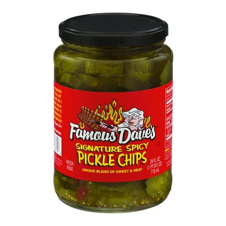 (2 pack) Famous Dave's Signature Spicy Pickle Chips 24 fl. oz.