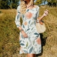 thumbnail image 3 of Watercolor Oranges Leafy Pattern Design Sweetheart Knot Flared Dress Fashion Design Large Size Loose Dress Spring Summer Women Dress, 3 of 9