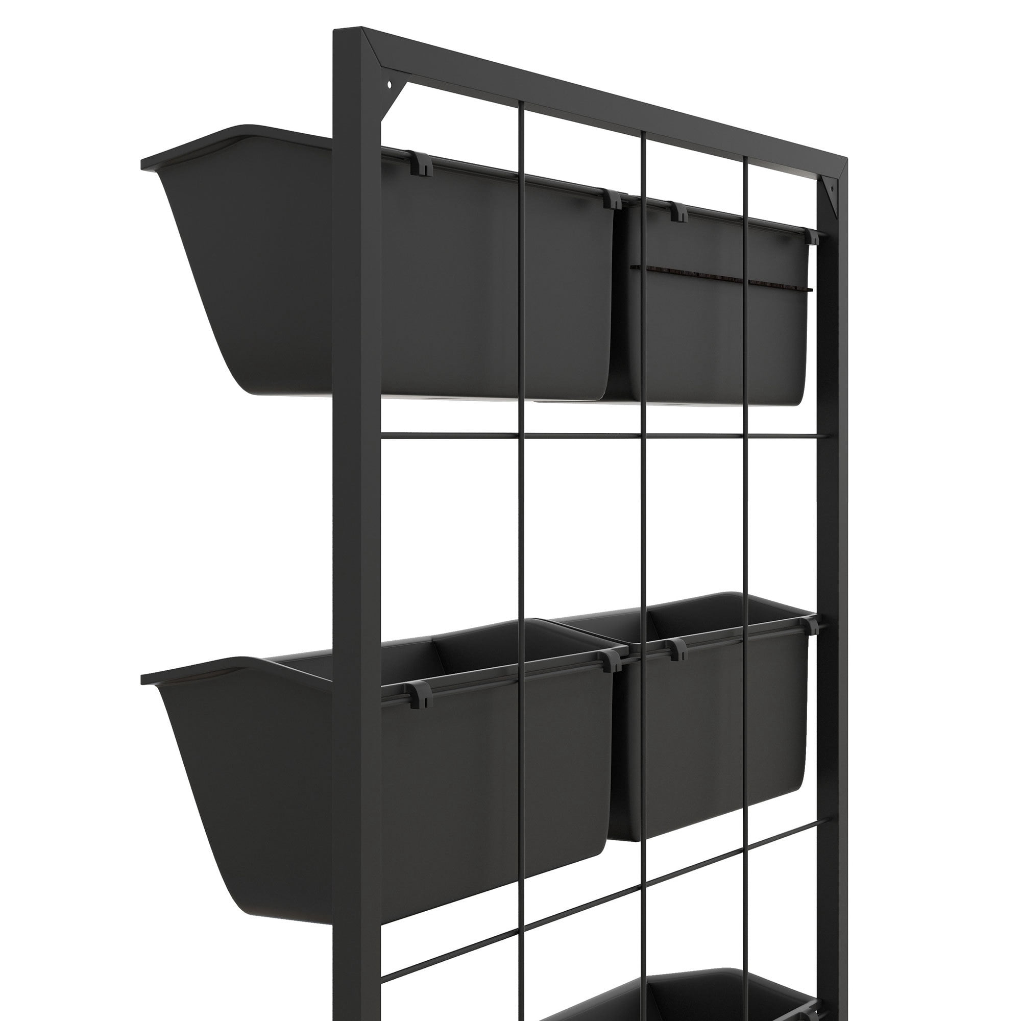 3 Tier Wall Planter with 6 Pots Self Draining Hanging Plant Holder for Indoor Outdoor Use