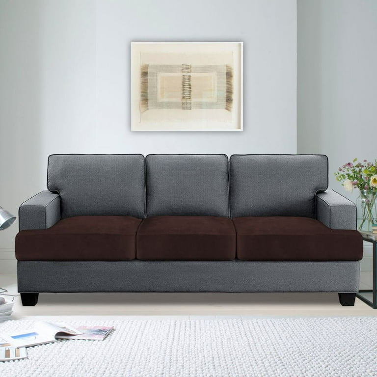 Turquoize Stretch Velvet 3 Piece T Cushion Sofa Slipcovers
