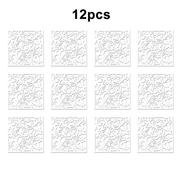 Luckyn 12 Pcs Écran Suspendu Panneau Séparateur Ajouré Sculpté Cloisons de Rideau Bricolage Déco Artistique Blanc