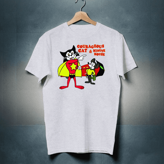 Courageous CAT & MINUTE MOUSE T-SHIRT CARTOON TEE CEREAL FANS UPA ANIMATION