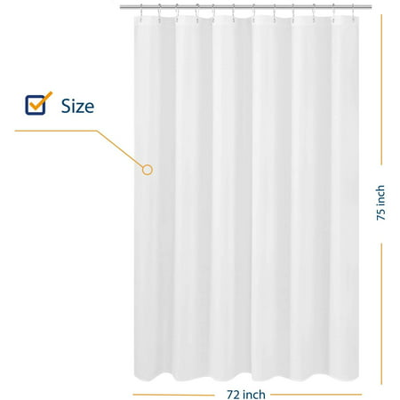 Longer Shower Curtain Liner Fabric 72 X, 72 X 75 Shower Curtain Liner