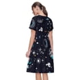 thumbnail image 2 of Bixox Robe d'Été à Manches Courtes pour Femmes Robe Ample Longueur Genou avec Poches-Galaxy2, 2 of 7