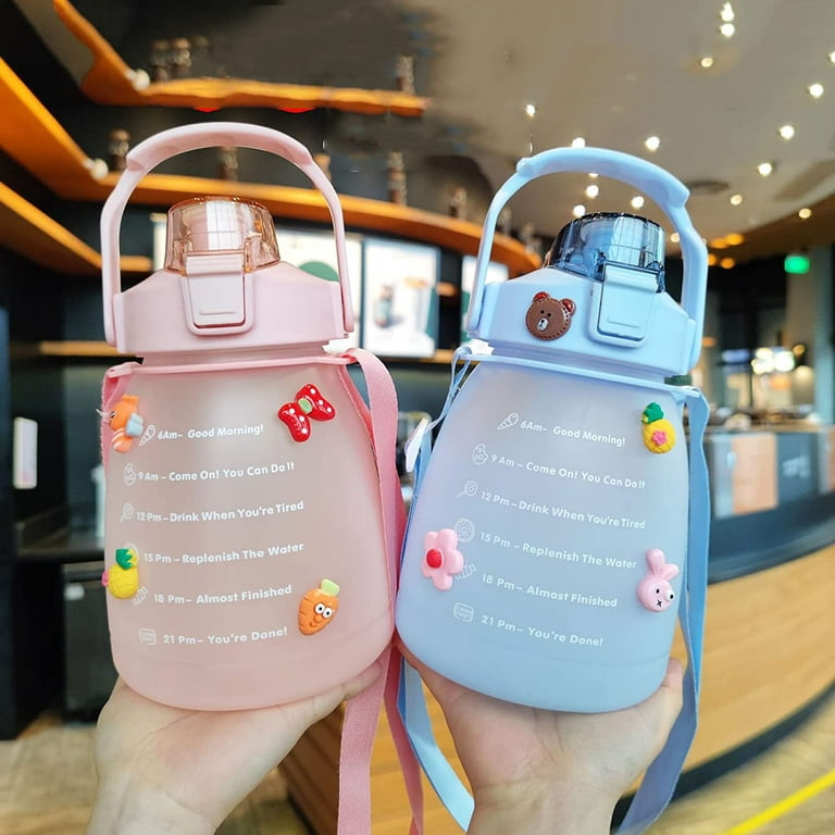 Outdoor Big Belly Messenger Water Bottle With Handle And Cute Sticker