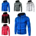 thumbnail image 3 of kpoplk Men's Full Zip Casual Hoodies Sweatshirts Pockets Full Zip Long Sleeve Sweatshirt Sports Hooded Jacket Blue,M, 3 of 5