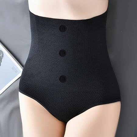 Cotton Underwear for Women Womens High Waisted Tummy Shapewear Comfortable Breathable Seamless Lace Panties Butt Lift Body Shaper Underpants Briefs Womens Underwear Plus Size Black XS
