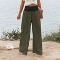 thumbnail image 6 of uublik Womens Sweatpants Green High Waisted Palazzo Pants Casual Wide Leg Long Lounge Pant Trousers with Pocket, 6 of 6
