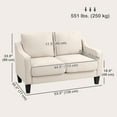 thumbnail image 3 of HOMCOM Causeuse, Canapé en Lin avec Ressorts Ensachés, Beige, 3 of 10