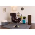 thumbnail image 4 of Egg Series Brown Leather Side Reception Chair, 4 of 6
