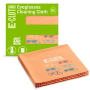 E-Cloth Glasses Cloth, Premium Microfiber Cleaning Cloth, Washable and Reusable, 100 Wash Guarantee, 3 Pack