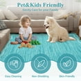thumbnail image 5 of Haperlare 9'x12' Modern Solid Color Area Rug Scalloped Carpet, Machine Washable Rug Non-Slip Low Pile Indoor Mats for Living Room Bedroom Dining Room, Blue Green, 5 of 8