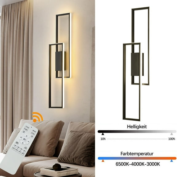 Miumaeov Modern LED Wall Light Indoor Acrylic Metal Wall Sconce Lighting Fixture Living Room Dining Room Wall Lamp W/ Remote