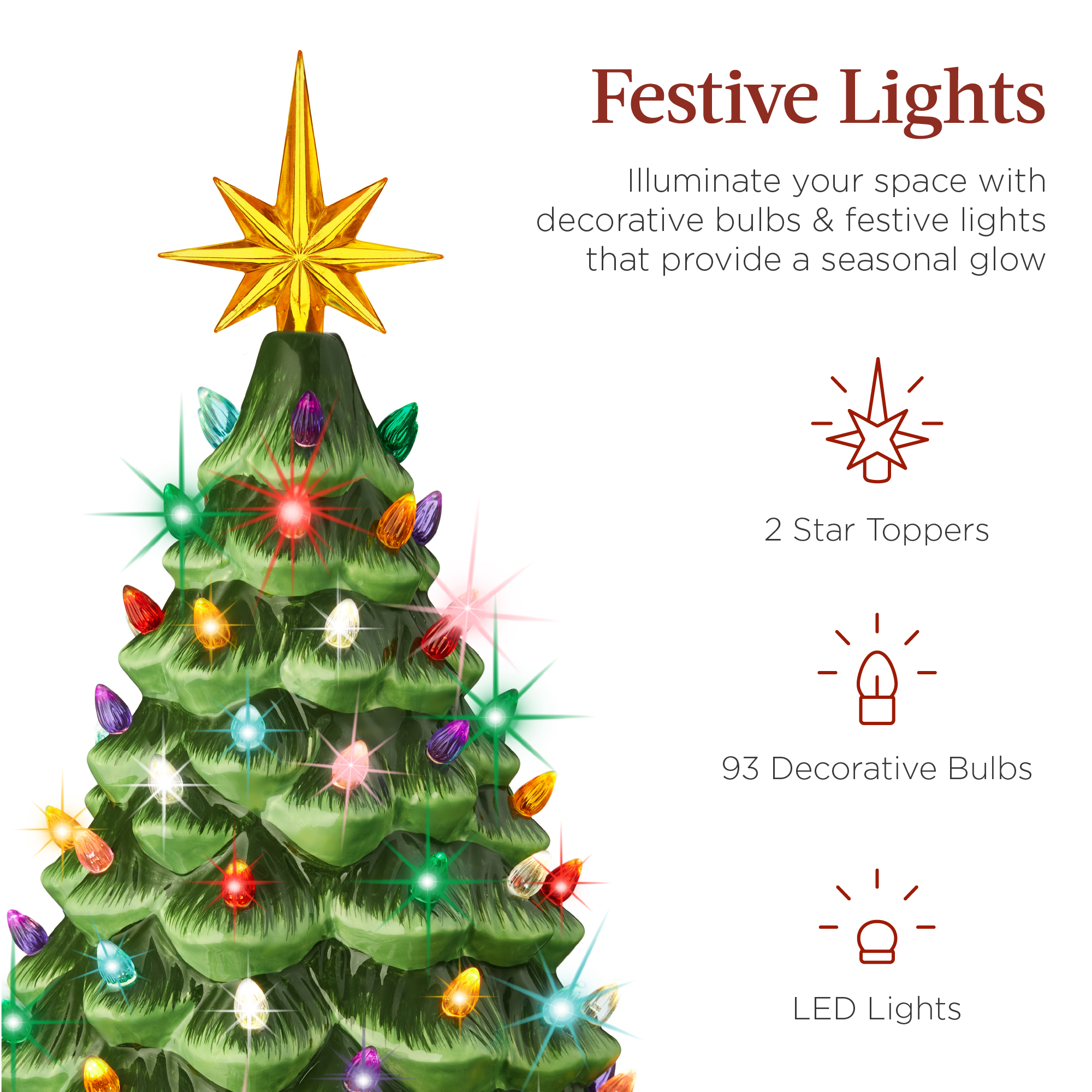 Best Choice Products 18" Ceramic Christmas Tree photo 3