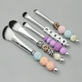 thumbnail image 4 of Oasiva Set of 5 Beadable Makeup Brushes DIY Beaded Comestic Brush Kits for Eyeshadow Eyebrow Brush Metal Handle Beauty Tool, 4 of 16