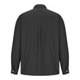 thumbnail image 4 of Iugvhana Men's Casual Solid Color Shirts Slim Fit Turndown Collar Long Sleeve Shirt Tops Button Down Shirt Blouse Black XXXL, 4 of 5