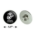 thumbnail image 6 of Marine Veteran USMC White on Black Officially Licensed Metal 1.1" Tie Tack Hat Lapel Pin Pinback, 6 of 8
