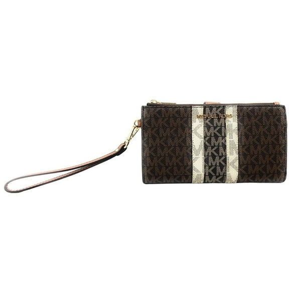 Michael Kors Womens Jet Set Travel Large Double Zip Wristlet in Signature Canvas 35F2GTVW3B-230 (Luggage Multi)