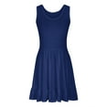 thumbnail image 3 of GERsome Women Summer Casual Swing T Shirt Dresses Pleated Beach Cover up Plain Tank Dress, 3 of 5