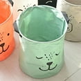 thumbnail image 4 of SNNROO Cute Animal Face Pattern Fabric Waterproof Foldable Laundry Basket in Cotton Linen (40X50 CM), 4 of 5