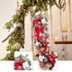 thumbnail image 5 of Adorno navideño colgante para escaleras con guirnalda de lazo, preiluminado, decoración navideña para porche, puerta principal, centro comercial, fiesta, repisa de chimenea Rojo, 5 of 8