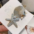 thumbnail image 6 of Ruanlalo Sweet Starfish Shell Imitation Hair Grip Clip Hairpin Snap Girl Beach Barrette White, 6 of 6