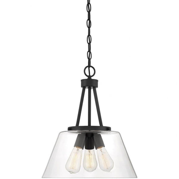 3 Light Pendant-18 inches Tall By 15 inches Wide-Matte Black Finish Bailey Street Home 159-Bel-4487570