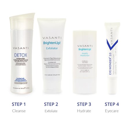 Vasanti Cosmetics 4-Step Skincare System - Everyday Skincare Routine