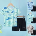 thumbnail image 4 of Boys Activewear Set with Performance Mesh Short Sleeved Shorts Tracksuit Boys And Girls Quick Drying Clothes, 4 of 5