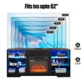 thumbnail image 4 of SESSLIFE Fireplace TV Stand, 58" LED Light Entertainment Center with Adjustable Flame Fireplace, Power Outlets & Shelves, Remote & App Control, TV Stand with Fireplace for Living Room, Black, 4 of 8