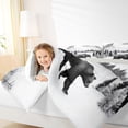 thumbnail image 4 of Manfei Safari Animal Bear Bedding Comforter Set,Rustic Snow Pine Twin Comforter Sets,White Black Bedding Set For Adults,Ultra Soft Home Decor Reversible,2 Pieces, 4 of 8