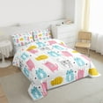thumbnail image 3 of Feelyou Funny Cat Kids Full Size Comforter Sets, Kawaii Cartoon Kitten Bedding Comforter Set, Cute Animal Theme Reversible Bedding Sets, Luxury Bedroom Decor, 3-Piece, 3 of 8