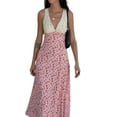 thumbnail image 6 of Aojekbee Women’s Summer Midi Dress, Bohemian Deep V Neck Sleeveless Floral Print Beach Dress, 6 of 10