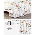 thumbnail image 3 of Watercolor Flower Bed Skirt King Size 18" Drop Butterfly Vintage Colorful Leaves Ruffled Wrap Around Bed Skirts Adjustable Elastic Bedskirt Dust Ruffle for King Size Bed, 3 of 7