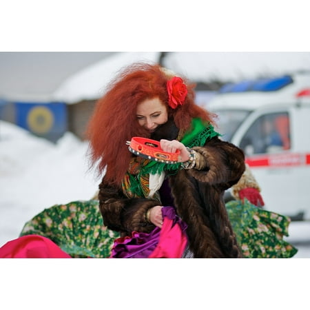 - Peel-n-Stick Poster of Woman Feast Winter Ginger Hair Dance Russia Music Poster 24x16 Adhesive Sticker Poster Print