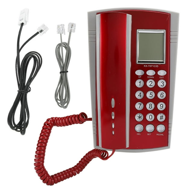 Teléfono de extensión pequeño KX T071CID-1 para comercio exterior con línea telefónica del Reino Unido (rojo)