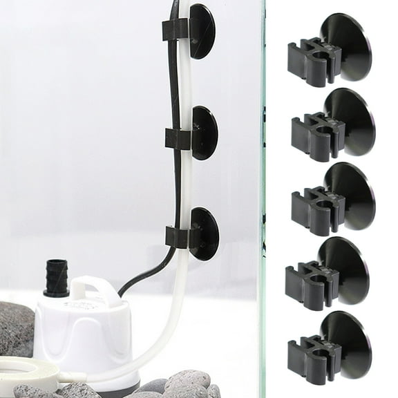 5 Pcs Aquarium Suction Cup Double-ended Buckle for Square And Round Tube Fish Tank Oxygen Tube Hose Pump Power Cord Buckle Wire Finisher Fastener Aquarium Accessories