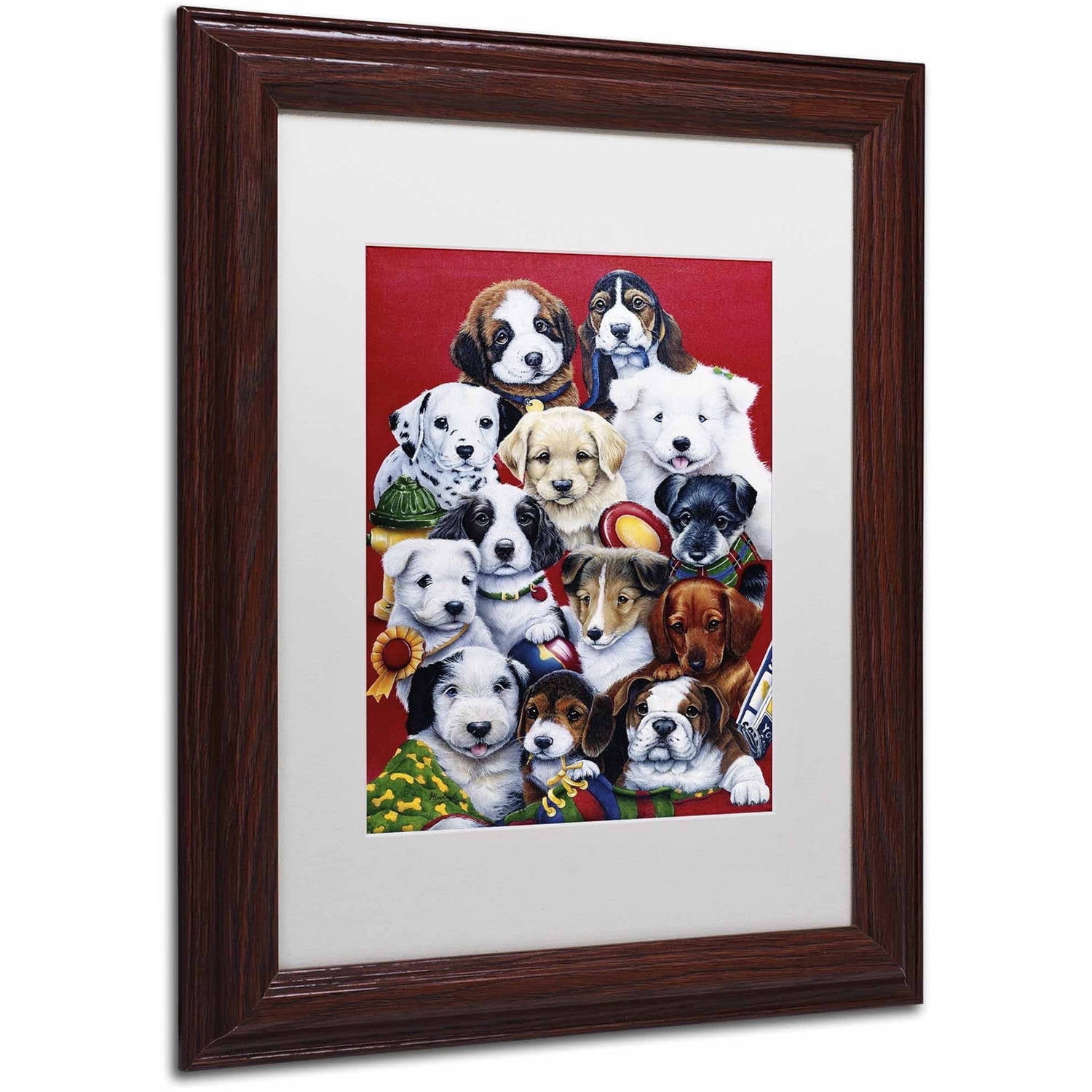 Trademark Fine Art 'Picture Day' Canvas Art by Jenny Newland, White Matte, Wood Frame