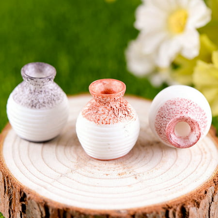 OkrayDirect Resin Miniature Small Mouth Vase DIY Craft Accessory Home Garden
