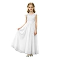 thumbnail image 2 of HJYCHN Kids Dress Sleeveless Lace Chiffon Maxi Gown with Decorative Belt for Girls Dress 10-11 Years, 2 of 6