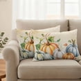 thumbnail image 2 of Thanksgiving Pumpkins Outdoor Waterproof Pillow Covers, Fall Pumpkin Leaves Brown Autumn Decorative Rectangle Throw Pillowcase Sofa Cushion Sham for Patio/Couch/Chair, 20"x12" 2 Pack, 2 of 8