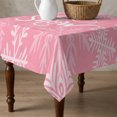 thumbnail image 4 of Pink Christmas Table Cloth Waterproof Tablecloths, Winter Xmas White Snowflakes Texture Tablecloth Dining Table Cover for Kitchen Party Tabletop Outdoor, Square Tablecloth 54x54 Inch, 4 of 9
