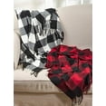 thumbnail image 5 of Fennco Styles Classic Buffalo Check Fringe 50 x 60 Inch Throw - Red Throw Blanket for Couch, Living Room, Bedroom, Christmas, Holiday and Home Décor, 5 of 7