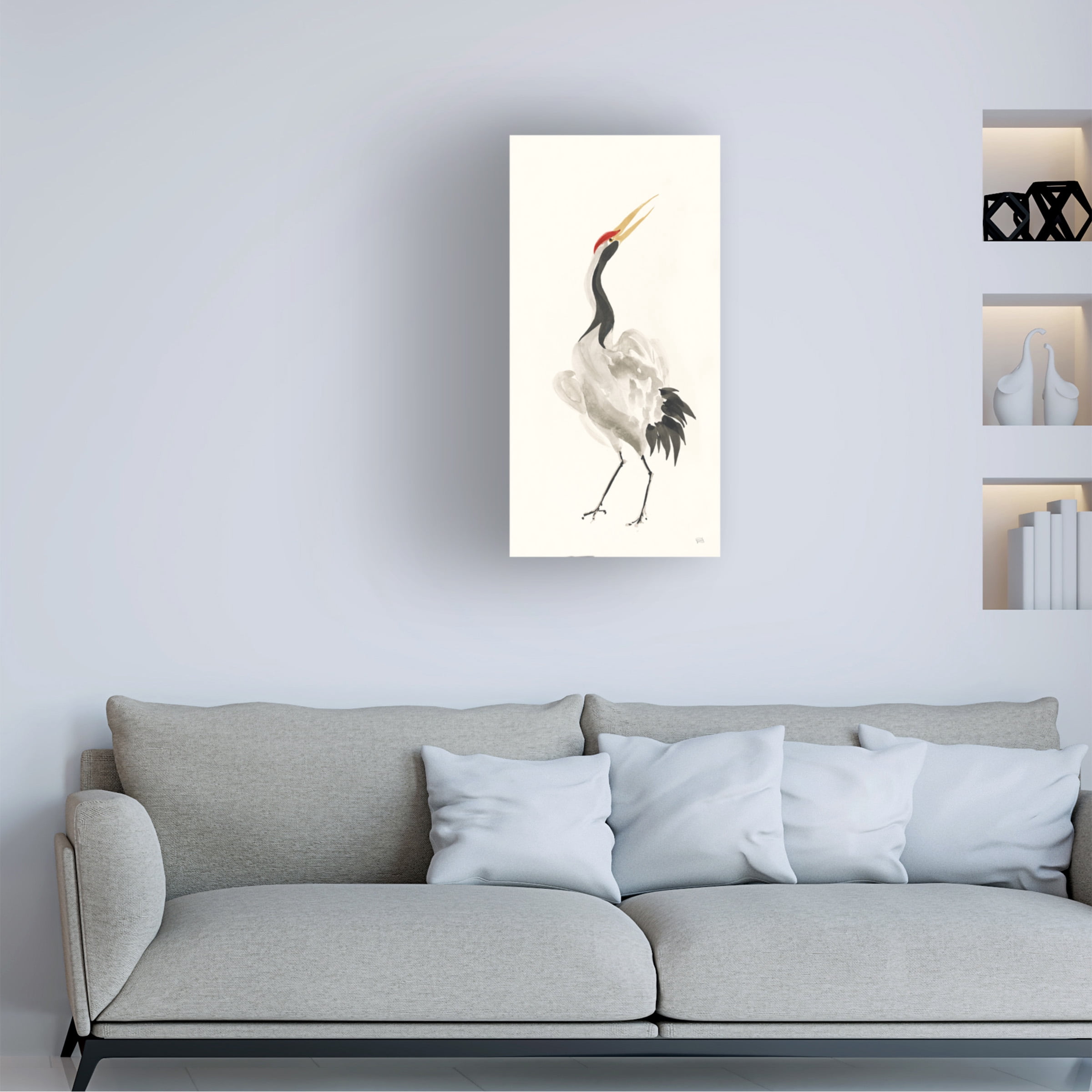 Chris Paschke 'Scroll Crane I Warm' Canvas Art