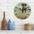 thumbnail image 3 of SKYSONIC Elephant Sitting Wall Clock 10 Inch Silent Non Ticking Round Clock Oil Painting Clock Easy to Read Clock for Living Room Bedroom Bathroom Home Decor, 3 of 7