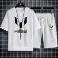 thumbnail image 4 of Traje deportivo de dos piezas para hombre, cómodo y transpirable, para correr, baloncesto, entrenamiento, manga corta, informal, tallas M a 3XL, 4 of 5