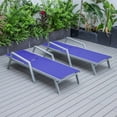 thumbnail image 3 of LeisureMod Marlin Modern Outdoor Chaise Lounge Arm Chair with Grey Powder Coated Aluminum Frame for Patio and Backyard Garden, Set of 2 (Navy Blue), 3 of 12