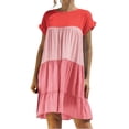 thumbnail image 1 of Shorts sous-Robe pour Femmes Robe Ample à Blocs de Couleur Manches Courtes Col Rond Robe Filles sous-Robe Shorts sous-Robe Shorts Robe Ample pour Femmes, 1 of 6