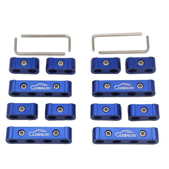 Ledaut 12 Piezas Azul Bujía Cable Separador Divisor 8 Mm 9 Mm 10 Mm Para Coche De Carreras